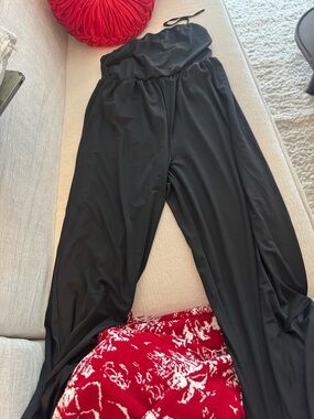 Black Strapless Wide-Leg Jumpsuit